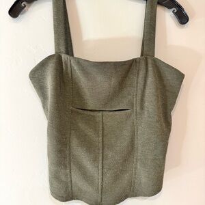 NWOT Sparkly Olive Green Sleeveless Women's Top
